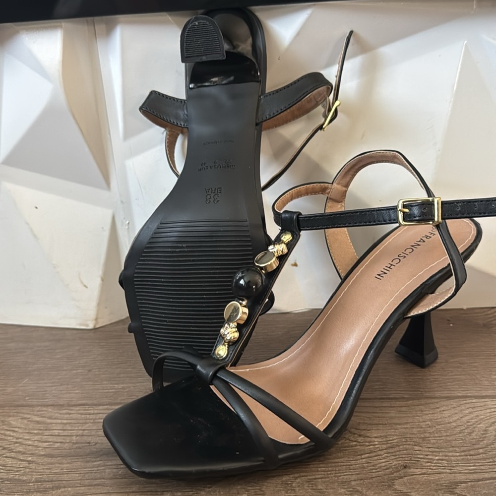 Francischini Black Heels, Size 38 - Picture 13 of 14